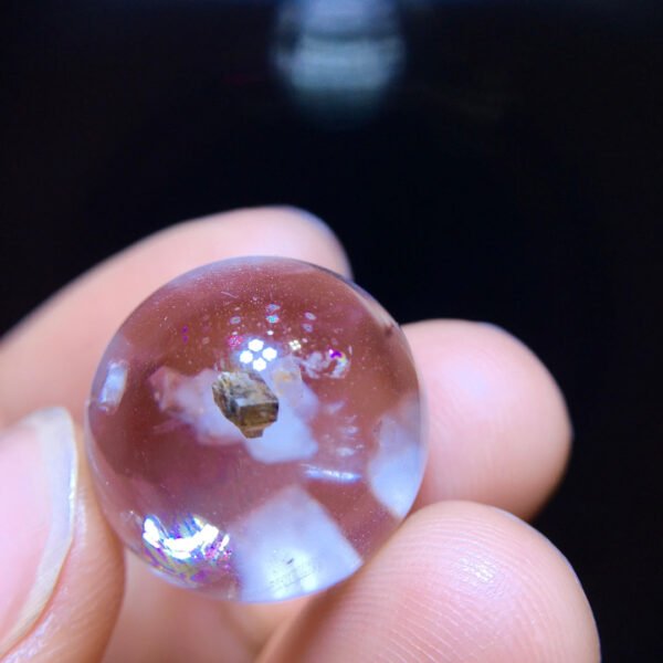 Natural calcite crystal, intermediate crystal 🌈 Rainbow round bead single bead, specification: 17.5mm1111198556