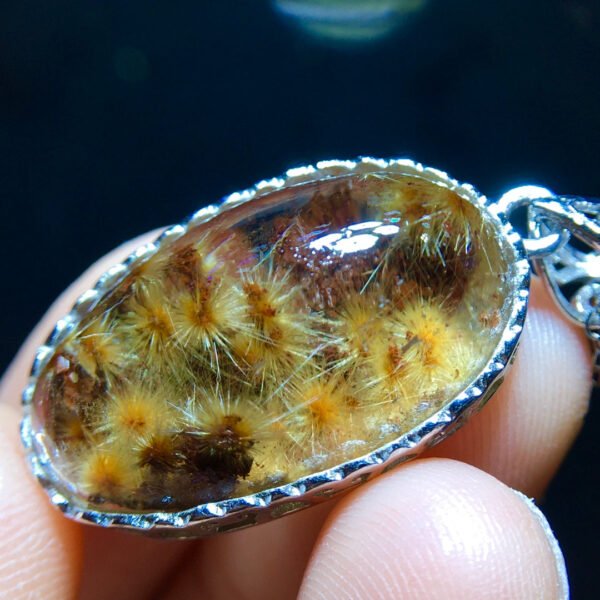 Natural crystalline snowflake titanium ❄️ Chrysanthemum titanium sunflower pendant, size 25/14.6mm1111568199