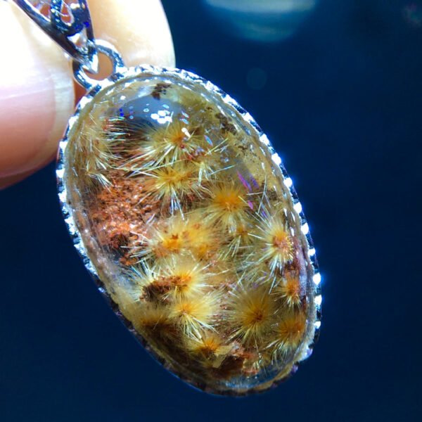 Natural crystalline snowflake titanium ❄️ Chrysanthemum titanium sunflower pendant, size 25/14.6mm1111568199