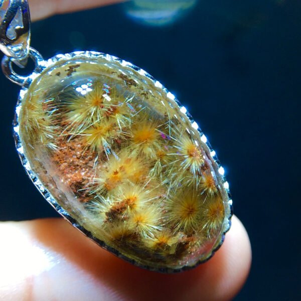 Natural crystalline snowflake titanium ❄️ Chrysanthemum titanium sunflower pendant, size 25/14.6mm1111568199