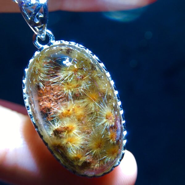 Natural crystalline snowflake titanium ❄️ Chrysanthemum titanium sunflower pendant, size 25/14.6mm1111568199