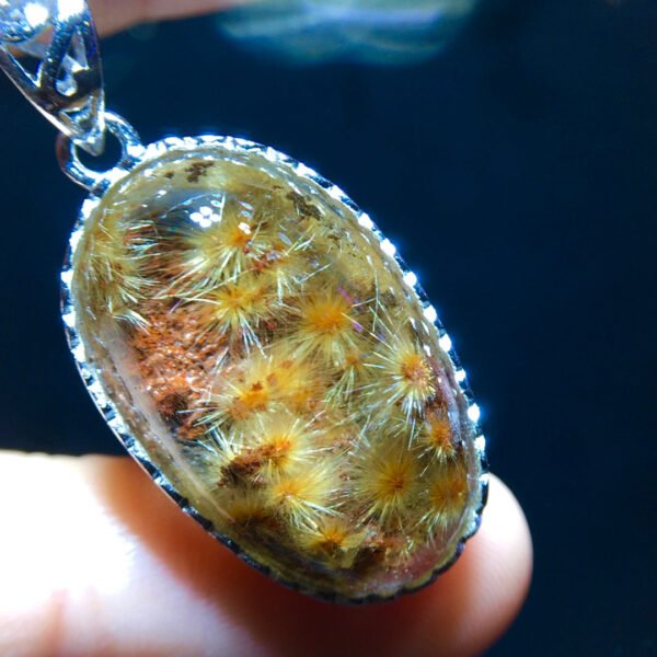 Natural crystalline snowflake titanium ❄️ Chrysanthemum titanium sunflower pendant, size 25/14.6mm1111568199