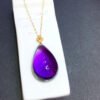 Natural Uruguayan amethyst water drop 18k gold pendant, size: 25.5/17mm1111398466