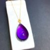 Natural Uruguayan amethyst water drop 18k gold pendant, size: 25.5/17mm1111398466
