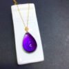 Natural Uruguayan amethyst water drop 18k gold pendant, size: 25.5/17mm1111398466