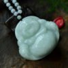 Natural A-grade Jade Maitreya Buddha Pendant, Size: 56.1/51.3/13.8mm1112159664