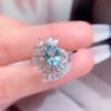 Natural apatite ring, main stone 5 * 7mm1112160133