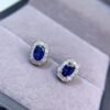 Natural Sri Lankan unburned sapphire earrings, main stone size 4 * 6mm1112180256