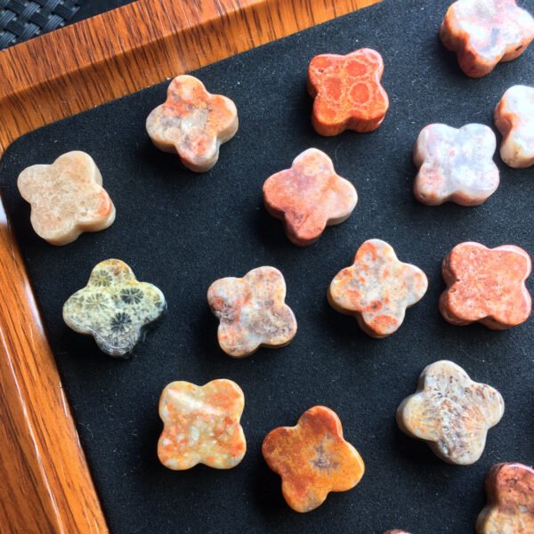 Coral Jade Four Leaf Grass Accessories 💕 Specification 14mm ✨1113002156