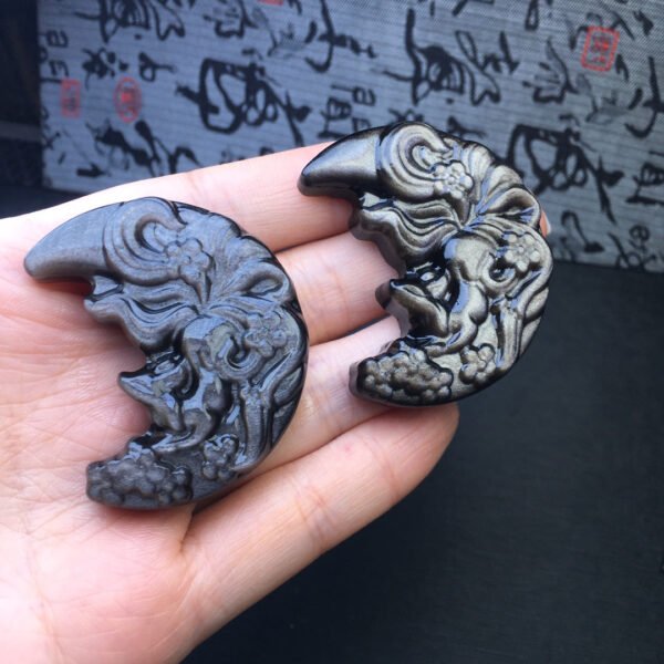 Silver Shining Stone Moon Fox Pendant 💕 Specification 45mm ✨1113018144