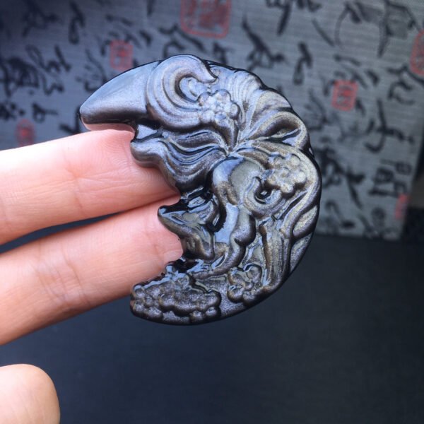 Silver Shining Stone Moon Fox Pendant 💕 Specification 45mm ✨1113018144