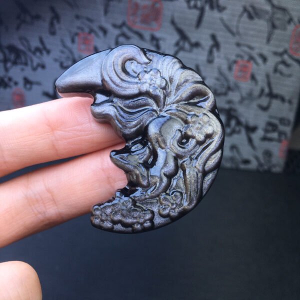 Silver Shining Stone Moon Fox Pendant 💕 Specification 45mm ✨1113018144