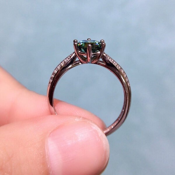 Popular Mosan Diamond Ring, Main Stone 1 Carat, Round 6.5mm1113090166