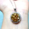 Super Beautiful Yellow Mosang Diamond Pendant, Main Stone 13 Carats, Round 15mm1113540122