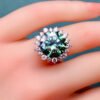 Popular Green Mosan Diamond Ring, Main Stone 6 Carat, Round 12mm1114199488