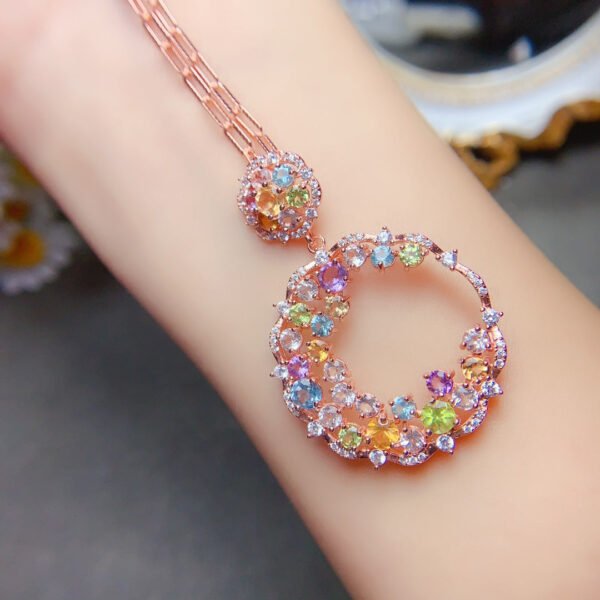 Natural Duobao pendant, main stone size round 3+round 4mm1114280499