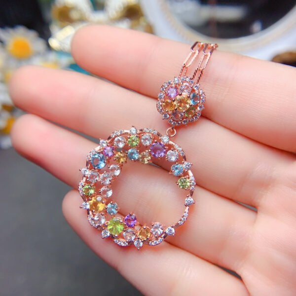 Natural Duobao pendant, main stone size round 3+round 4mm1114280499