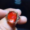 Natural red glue flower ring, size: 12.7/10.4mm1114278144