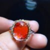 Natural red glue flower ring, size: 12.7/10.4mm1114278144