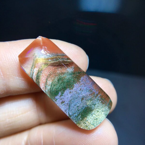 Natural Color Ghost Four Seasons Spring, Summer, Autumn, and Winter Thousand Layer Pyramid Silent Plate Pendant, Size 26.1/11.8mm1114158266