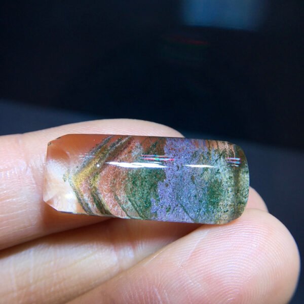 Natural Color Ghost Four Seasons Spring, Summer, Autumn, and Winter Thousand Layer Pyramid Silent Plate Pendant, Size 26.1/11.8mm1114158266