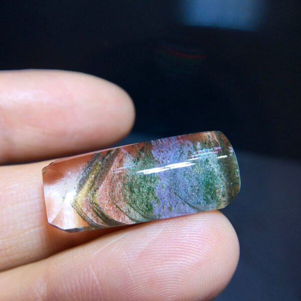 Natural Color Ghost Four Seasons Spring, Summer, Autumn, and Winter Thousand Layer Pyramid Silent Plate Pendant, Size 26.1/11.8mm1114158266