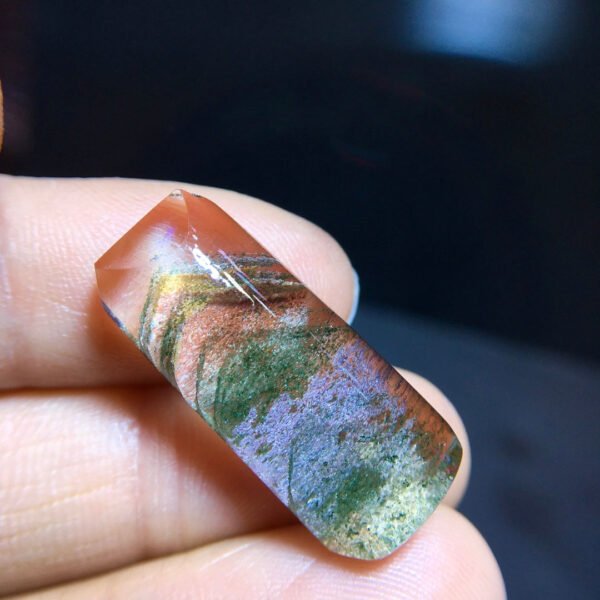 Natural Color Ghost Four Seasons Spring, Summer, Autumn, and Winter Thousand Layer Pyramid Silent Plate Pendant, Size 26.1/11.8mm1114158266