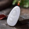 Natural Xinjiang Hotan Jade Lamb Fat Jade Buddha Pendant, size: 49.8 * 27.2 * 8.6mm1114499188