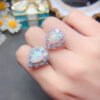 Pure natural dazzling white opal ring, with a main stone size of 8 * 10mm1115190633
