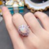 Pure natural dazzling white opal ring, with a main stone size of 8 * 10mm1115190633