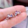 Pure natural moonlight stone earrings, main stone 3 * 4mm1115140844