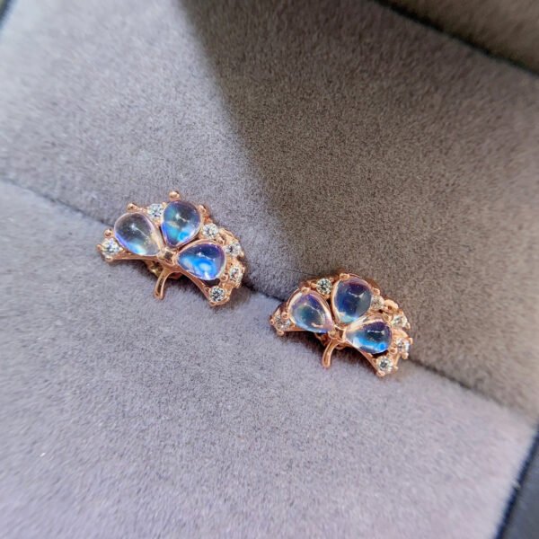 Pure natural moonlight stone earrings, main stone 3 * 4mm1115140844