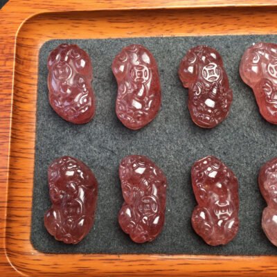 Strawberry crystal pixiu accessory, specification 14.7 × 25.7mm ✨1116015799