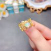 Pure Natural Colorful White Opal Ring, Main Stone Size Round 7mm1116140699