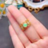 Pure Natural Colorful White Opal Ring, Main Stone Size Round 7mm1116140699