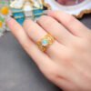 Pure Natural Colorful White Opal Ring, Main Stone Size Round 7mm1116140699