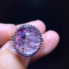 Natural Purple Crystal Super Seven Ring, Size: 13.4/12.3mm1116218799