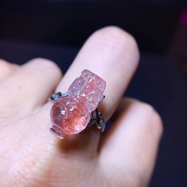 Natural Purple Crystal Red Super Seven Pixiu Ring, Size 17.5/9.6 mm1116208477