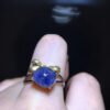 Natural blue hair crystal blue line stone ring, size 9.5/8mm1116238199