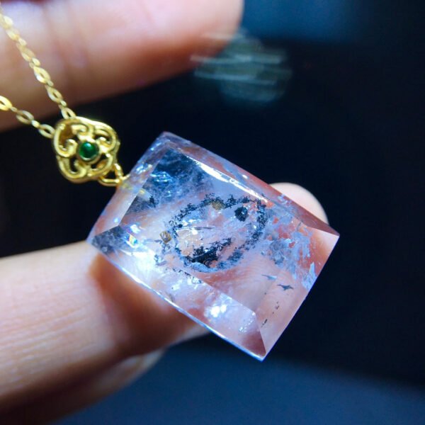 Rare natural water gallbladder black quicksand troublemaker pendant with a size of 21.2/15.4 milliliters1116268155