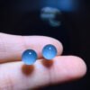 Natural Blue Ghost Blue Sands Full Sky Starlight Treasure Basin Earrings, Specification 7.7mm1116208466