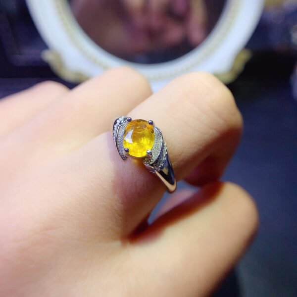 Natural yellow sapphire ring, main stone size 6 * 8mm1117260144