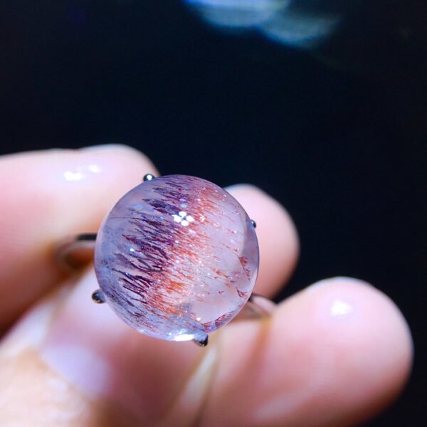 Natural Purple Crystal Purple Super Seven Ball Ring, Specification: 11.4mm1117248155