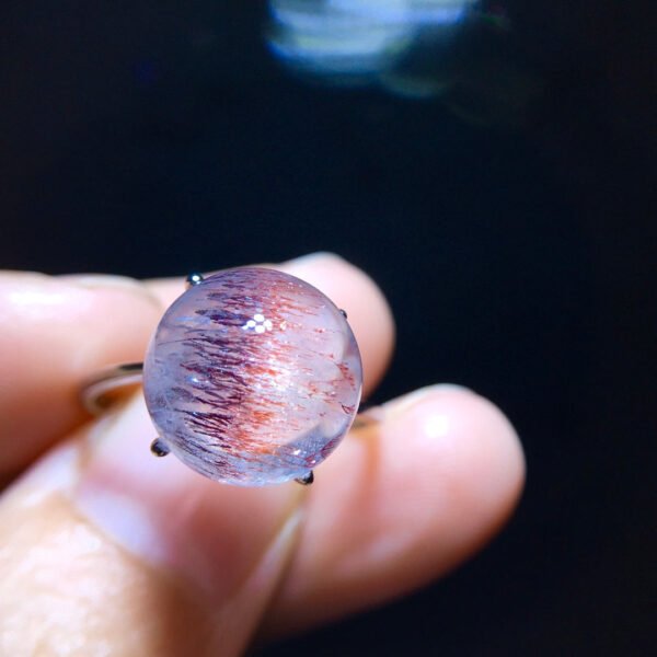 Natural Purple Crystal Purple Super Seven Ball Ring, Specification: 11.4mm1117248155