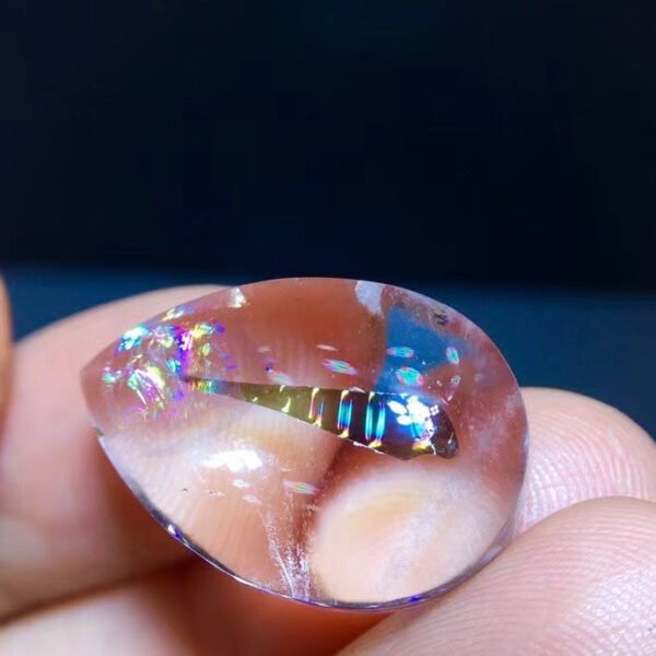 Natural crystal crystal 🌈 Rainbow mica water drop pendant, specification: 22.4/15mm1117208199