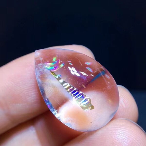 Natural crystal crystal 🌈 Rainbow mica water drop pendant, specification: 22.4/15mm1117208199