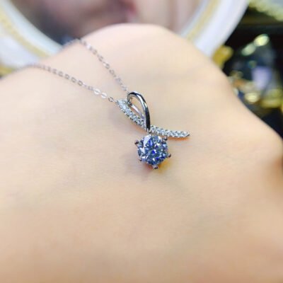 Mosang Diamond Pendant, Main Stone 1 Carat, Round 6.5mm1118110288