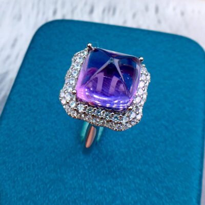 Pure natural Brazilian amethyst ring, main stone 10 * 10mm1118170266