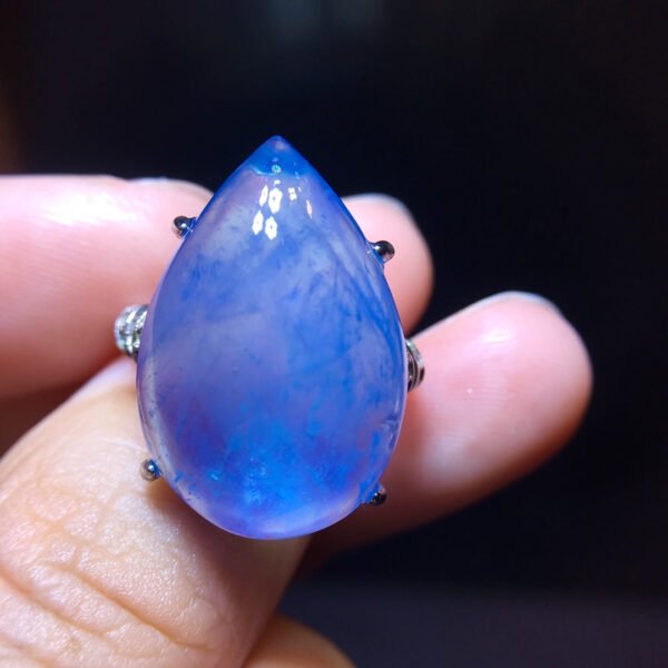 Natural Sea Blue Treasure Ring, Specification: 22.7/15.3mm1118218499